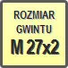 Piktogram - Rozmiar gwintu: M 27x2